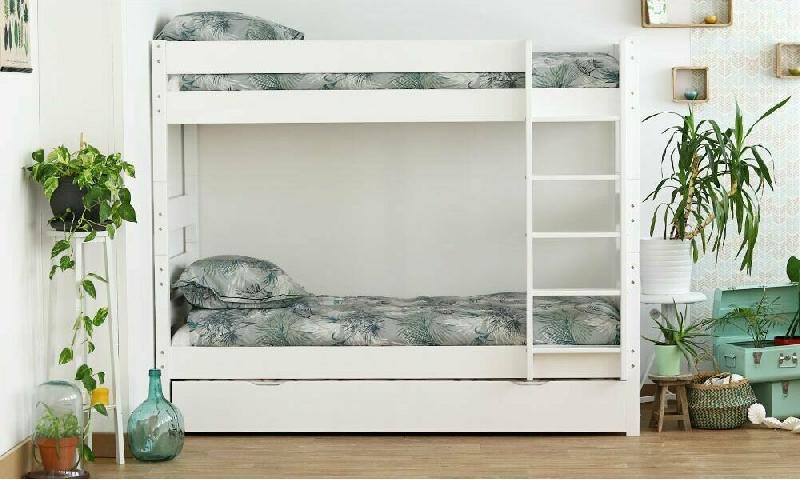 PACK LIT SUPERPOSÉ ALTO + 2 MATELAS  BLANC 90X190 CM/OPT:MATELAS FEEVAH HR