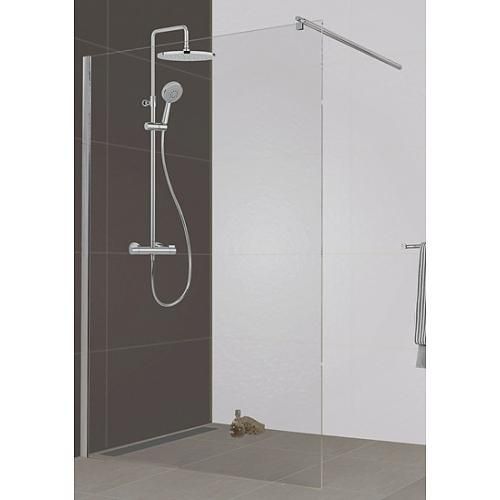 PAROI DE DOUCHE OPEN - VERRE TRANSPARENT - PROFILÉ ARGENT - 140 CM LEDA