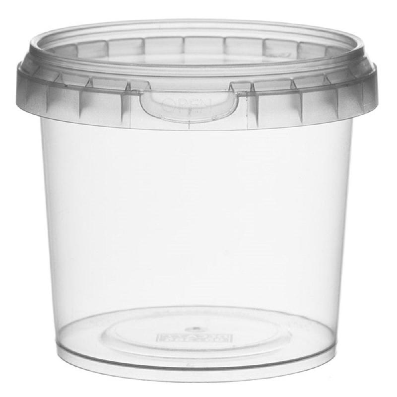 Pot rond transparent avec couvercle inviolable 365cc D9,5x8,4cm - par 456_0