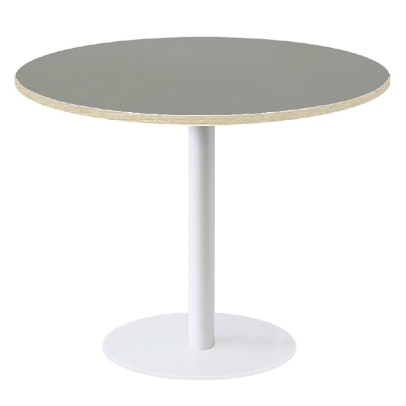 RestooTab - Table Rome XL blanc Ø110cm verde comodoro fenix chants couleur bois - vert Bois manufacturé TB-ROMXL1-R110M-VER.CO-BOI_0