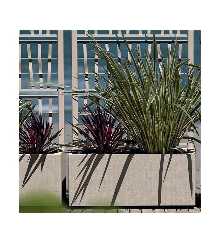 Stefanplast Jardinière rectangulaire Ethica avec dossier, 80 cm, graphite - matière synthétique 8003507686014_0