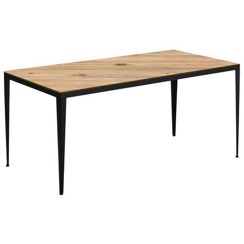 TABLE BOLONIA 180 X 80 CM STRAT CHÊNE PROVENÇAL / ACIER NOIR - JAYSO