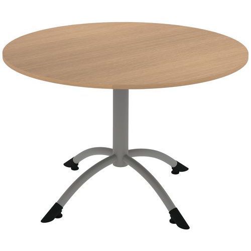 TABLE CANTATE FIXE Ø 120 CM PC HÊTRE NATUREL SORANO/GRIS ARGENT - RODET