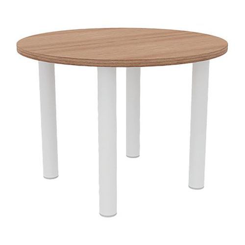 TABLE DE RÉUNION 4 PIEDS Ø 100 CM NOYER/BLANC - QUADRIFOGLIO