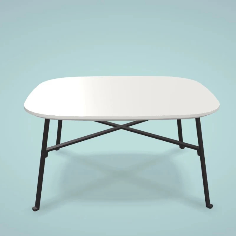 Table basse rectangulaire BOW LOUNGE - pied métal en fer forgé - plateau bois naturel ou laqué - Marque esPATTIO_0