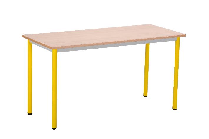 TABLE SCOLAIRE T\'SUP PLATEAU MÉLAMINÉ 130 X 50 CM - T5 - PIÉTEMENT JAUNE - MANUTAN COLLECTIVITÉS
