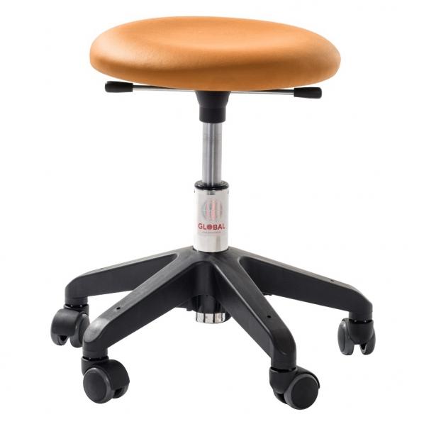 Tabouret ergonomique petite enfance - Base plastique - Assise simili cuir orange - Marque Global - Garantie 5 ans_0