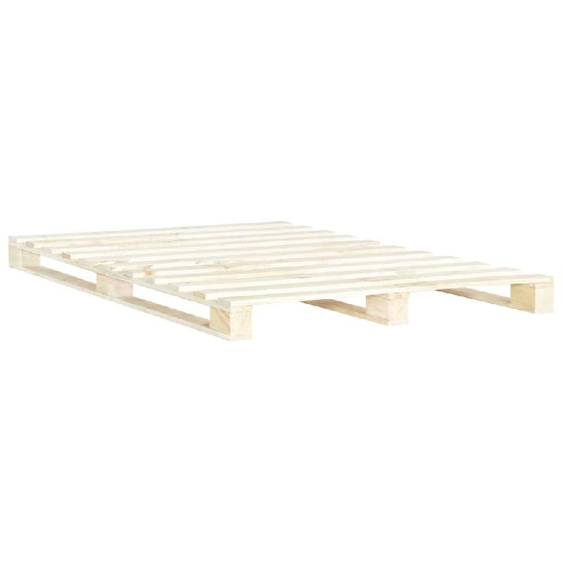 VidaXL Cadre de lit de palette sans matelas 140x200 cm bois massif pin Modèle Wermonis - 285237_0