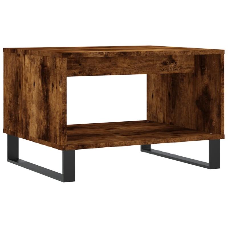 VidaXL Table basse chêne fumé 60x50x40 cm bois d'ingénierie Modèle Aero Contemporain - 829265_0
