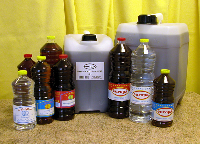 Vinaigre pour restauration - alcool coloré 6°, alcool blanc 8°, vin 6° - bouteilles PET et jerricans_0