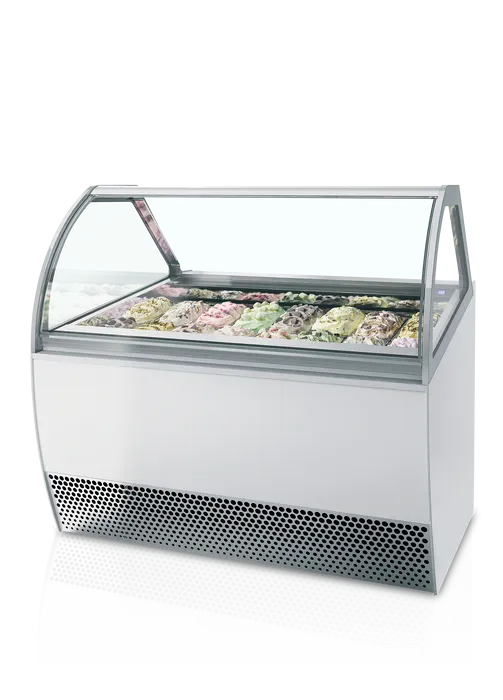 Vitrine congélateur de crème glacée blanc vitre bombé - 1496x1080x1... - PMILLENNIUM LX16_0