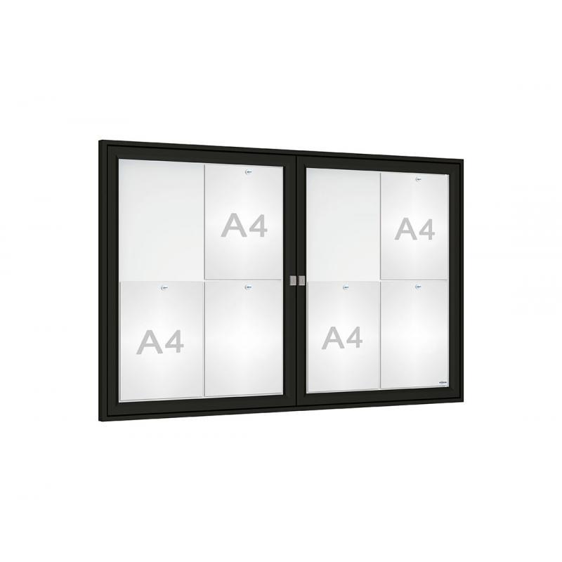 Vitrine extérieure Tradition - Double battant - 5 couleurs - Étanche avec cadre aluminium et serrure de sécurité_0