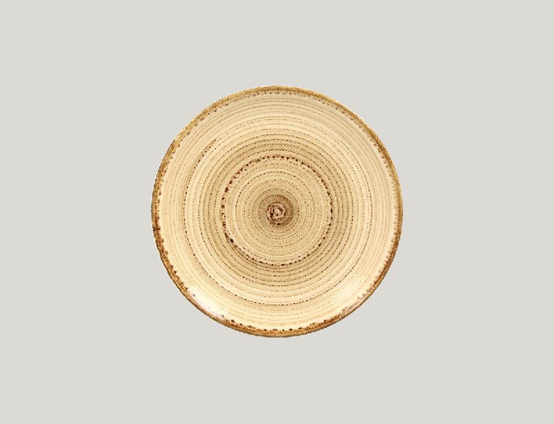 ASSIETTE COUPE PLATE ROND BEIGE PORCELAINE Ø 21 CM TWIRL RAK