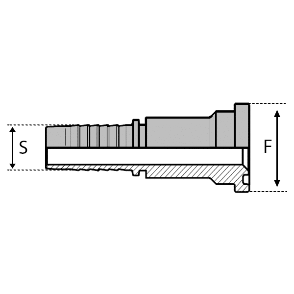 EMBOUT HYDRAULIQUE ADAPTé AUX CIRCUITS D'ALIMENTATION HYDRAULIQUES DES ENGINS DE TRAVAUX PUBLICS ET DU SECTEUR NAVAL - 6000 PSI - SéRIE FORTE - DROIT (SFS) - 24 , 1 1/2 , 38.1 , 32 , 2  , 79.4 , 12.5 - RéF   SCB6002432_0