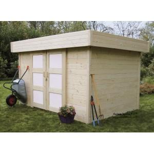 Abri de jardin moderne 28mm - S8217 - sans plancher - 8,7m² - porte sécurisée avec clé_0