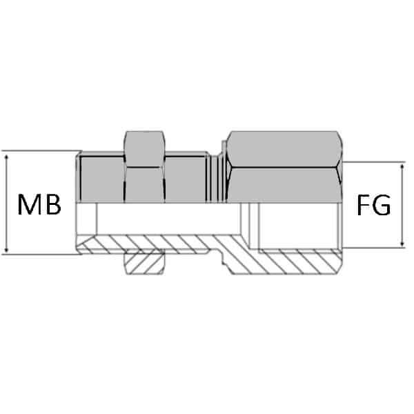 Adaptateur droit mâle cloison BSP x femelle gaz conique - 1