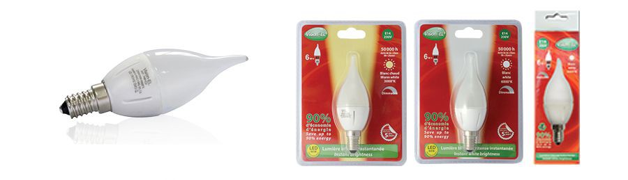 AMPOULE LED E14 6W 6000K COUP DE VENT DIMMABLE VISION-EL 7482BD