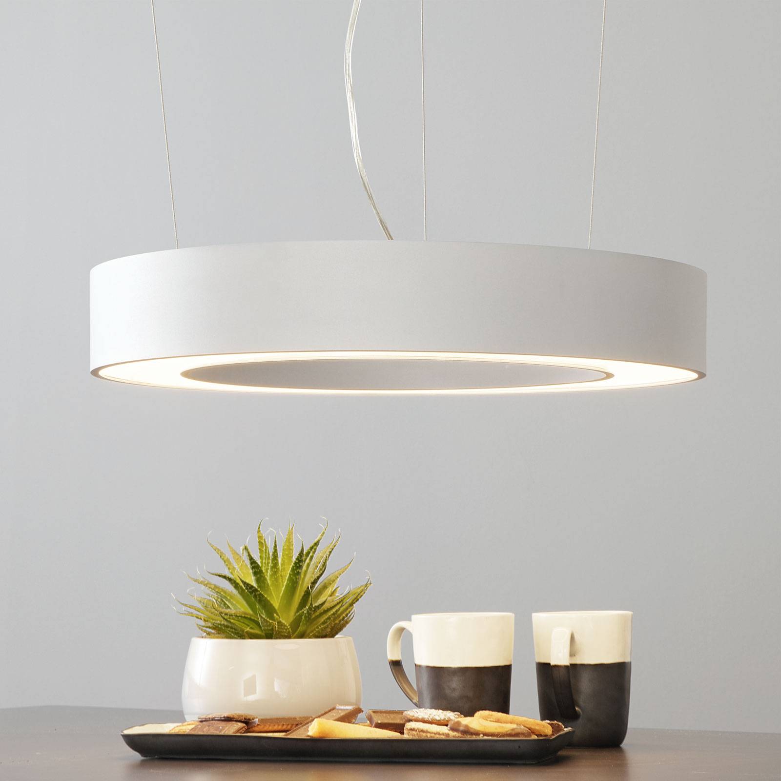 ARCCHIO PIETRO SUSPENSION LED ARGENTÉE 50 CM 30 W