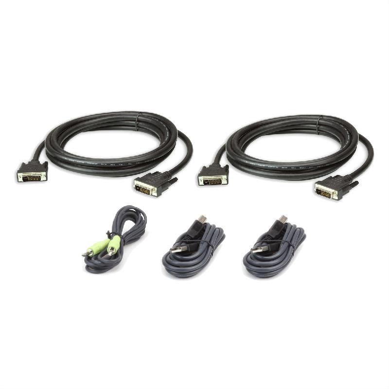 ATEN 2L-7D03UDX5 Kit de câbles KVM sécurisé deux affichages DVI-D Dual Link USB_0