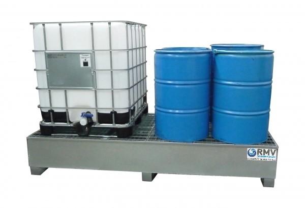Bac de rétention en acier - 2 IBC ou 8 fûts - galvanisation à froid - Fabrication Française - RMVBG8UDI_0