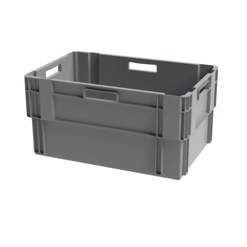 Bac gerbable emboitable plein 600x400xh300 gris_0