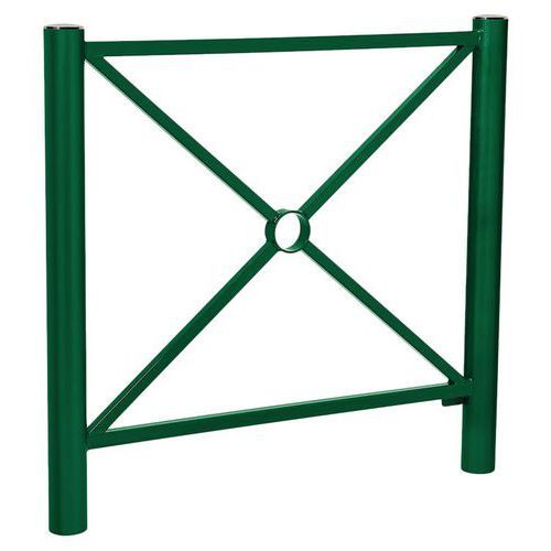 BARRIÈRE PROVINCE SIMPLE CROIX 1.07 M INOX - ZINC VERT 6005 - PROCITY