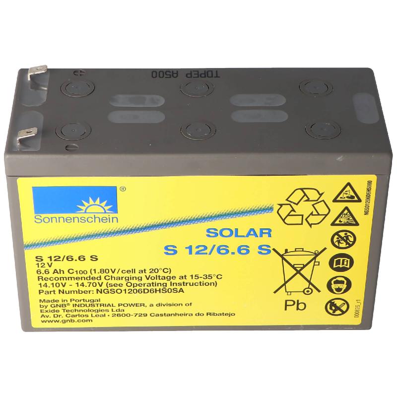 Batterie gel 12 v 6,6 ah S12/6.6S solar SONNENSCHEIN_0