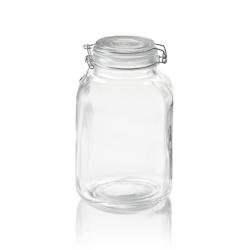 Bocal à provisions XL, 3 l, Ø 9 cm, hauteur 24 cm, en verre, inox, silicone - Was Germany - 4044925153751_0