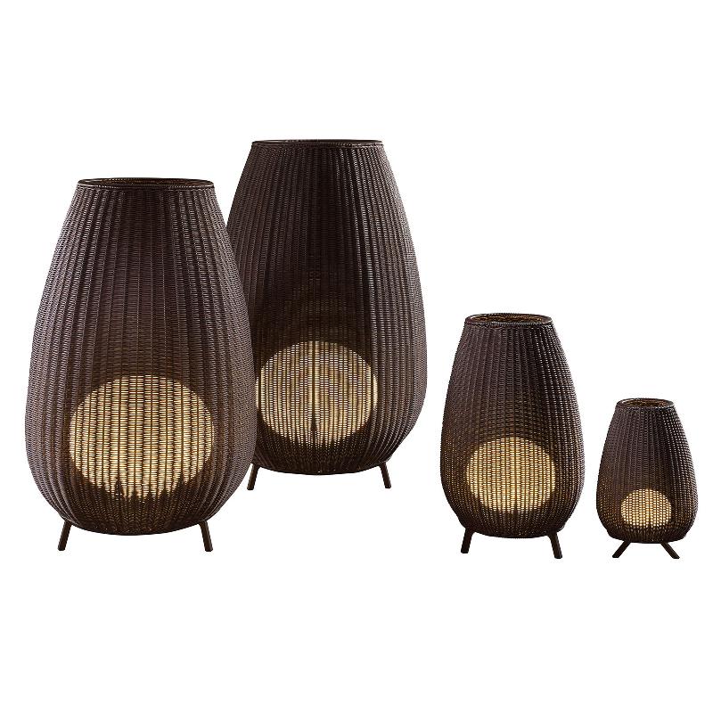 BOVER AMPHORA LAMPE DE TERRASSE LED, BRUN ROTIN