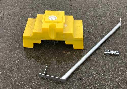 Braceblock - résistance jusqu'à 90 km/h - béton et plastique - mini bras de force et bride inclus_0