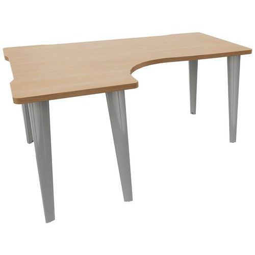 BUREAU EVIDENCE ASYMÉTRIQUE 160X120 RETOUR G CHÊNE CLAIR/ALU - VINCO