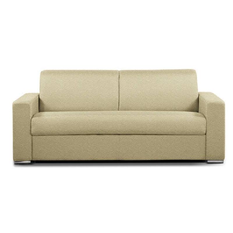 CANAPÉ CONVERTIBLE 3-4 PLACES SELECT MATELAS 16CM SOMMIER LATTES 160CM RENATONISI POLYURÉTHANE ÉCRU_0