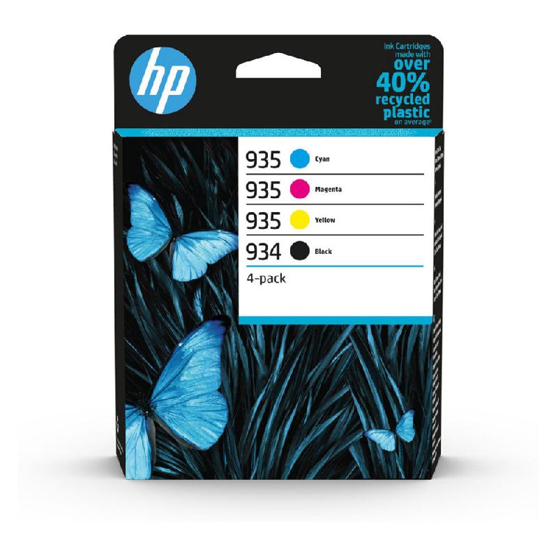 CARTOUCHE D'ENCRE AUTHENTIQUE HP 934/935 - PACK 4 COULEURS (6ZC72AE) - NOIR, CYAN, MAGENTA, JAUNE