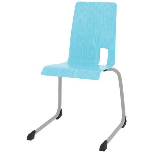 CHAISE COQUE SODA PIÈTEMENT LUGE ALU - BLEU LAGON/GRIS ARGILE