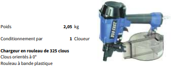 Cloueur pneumatique SPIT DUOFAST - CNP 65.1 - 800050 - Poids 2,05 kg - Chargeur 325 clous_0