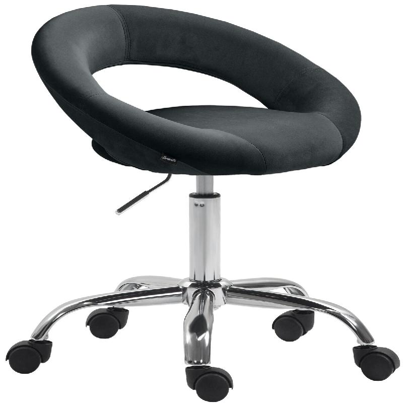 CLP Tabouret de travail Olinda velours Noir - noir textile 325973_0