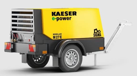 Compresseur de chantier, mobile électrique, débit jusqu'à 24,7 m³/min - KAESER_0