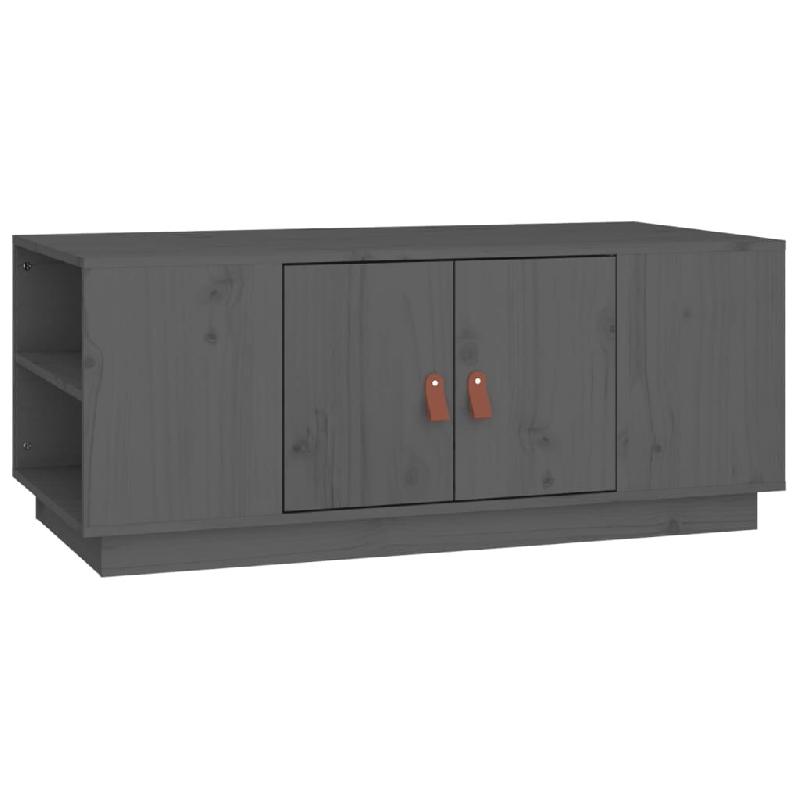 Décoshop26 - Table basse avec étagères de rangement design rustique moderne 100 x 50 x 41 cm bois de pin gris DEC039154 - gris Bois massif 30002642_0