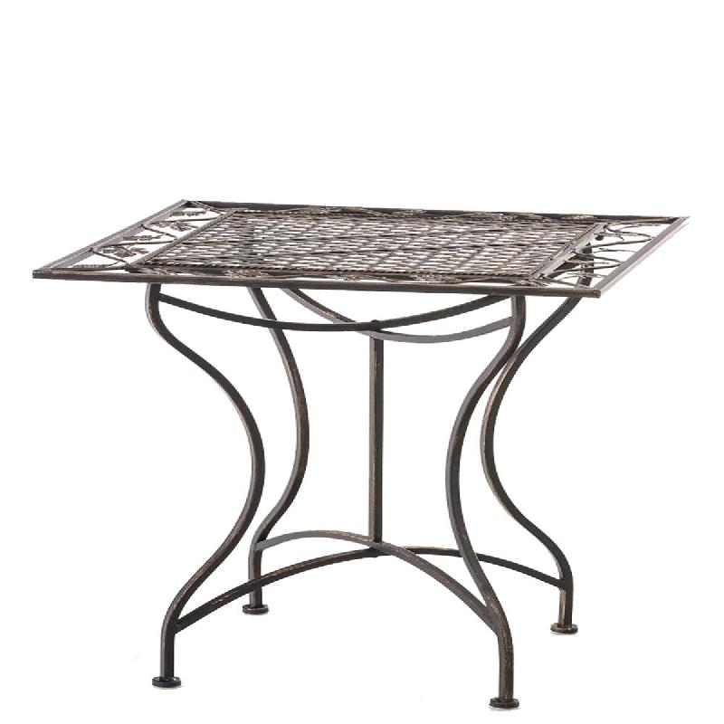 Décoshop26 - Table de jardin terrasse balcon design rustique en fer forgé bronze 10_0003038 - 3000251363951_0