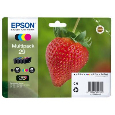 Epson 29 'Fraise' Cartouche d'encre originale Claria Home Pack 4 couleurs (C13T29864012) - Noir, Cyan, Magenta, Jaune_0