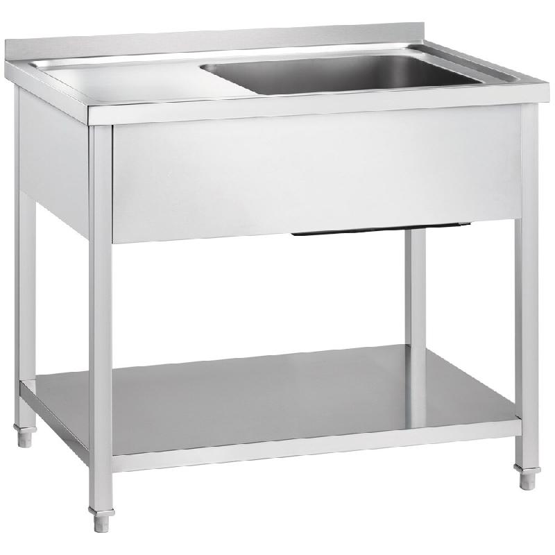 Évier Gredil avec fond 1000x600x850 mm, un bac à droite, avec rebord, à monter soi-même - DST10672RA_0