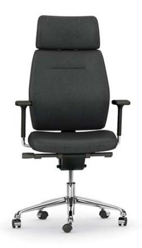 Fauteuil de Direction cuir Creta - Mobel Linea - cuir noir_0