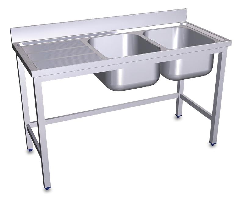 FRICOSMOS Evier sur pied avec deux cuves à droite et égouttoir - inox FRFRI006D_0