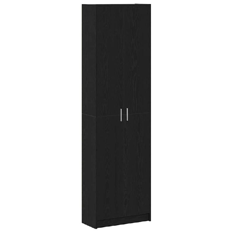 Helloshop26 - Armoire moderne rangement intérieur 55 x 25 x 189 cm avec 5 étagères design épuré en bois d'ingénierie chêne noir 02_0055916 - no_0