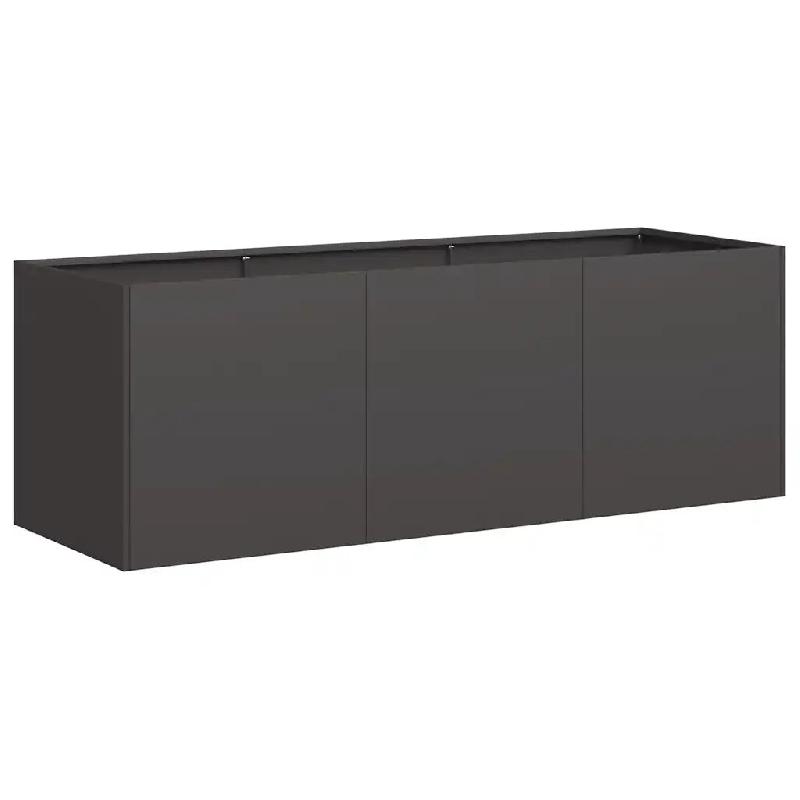 Helloshop26 - Jardinière en acier laminé à froid 120 x 40 x 40 cm style moderne jardin avec fond ouvert et finition naturelle en 02_0051464 - vert_0