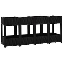 Helloshop26 - Jardinière lit surélevé plantes fleurs jardin 160 x 40 x 71 cm polypropylène noir  02_0000923 - 3000072581534_0