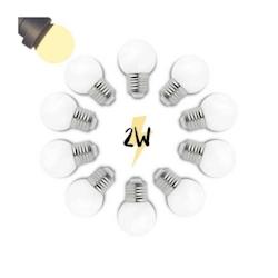 Illupro Lot de 10 Ampoules pour guirlande guinguette LED 2W plastique E27 blanc chaud G45 professionnelle - jaune 3760430850459_0