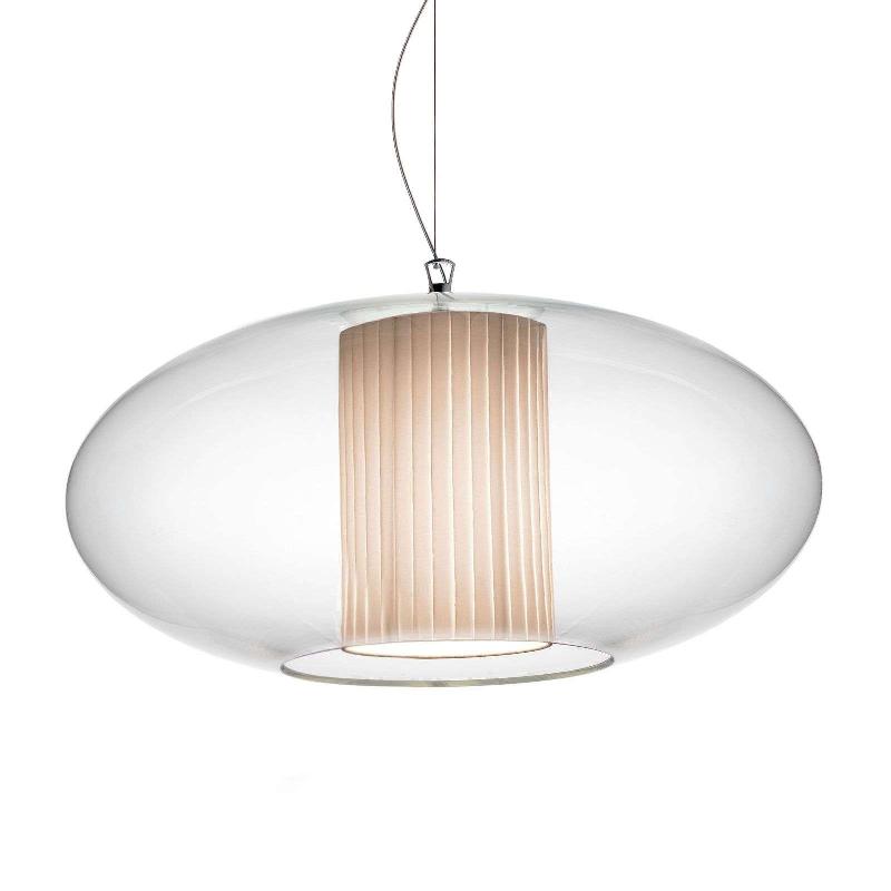 MODO LUCE ELLISSE SUSPENSION PLISSÉE Ø 60 CM BEIGE