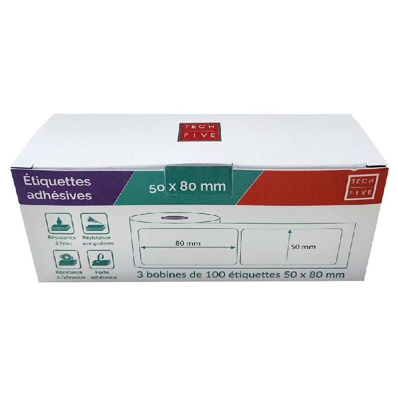 Pack  de 3 bobines d'étiquettes 80x50mm_0
