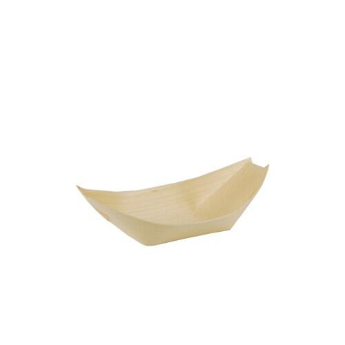 Papstar 50 Fingerfood - Barquettes, Bois pure 16,5 cm x 8,5 cm Barque - beige Bois massif 84416_0